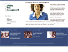 Tablet Screenshot of encoreartsmanagement.com